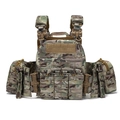 Tactical multicam plate carrier vest with MOLLE system and quick-release buckles - One Size / CP Camouflage