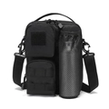 Tactical black shoulder bag with water-resistant nylon and multiple functional pockets - Below 20L / Black
