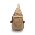 Borsa a tracolla tattica mimetica color kaki con tessuto resistente e area per patch velcro - Sabbia