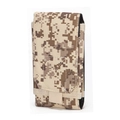 Detail of outdoor MOLLE phone pouch in durable desert digital camouflage nylon fabric - Desert Digital