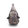 Tactical camouflage shoulder sling bag with military digital pattern and velcro patch area - ACU Digital Camouflage