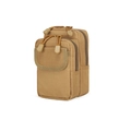 Outdoor tactical waist bag in khaki nylon with dual zippered pockets and molle system straps - One Size / Tan