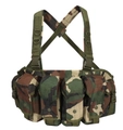 Tactical chest rig vest in woodland camouflage with adjustable straps and molle pockets - One Size / Jungle Camouflage