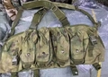 Tactical chest rig in CP camouflage featuring four magazine pouches and adjustable straps - One Size / A-TACS FG