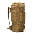Taktischer 65L Outdoor-Rucksack in Khaki mit wasserdichtem MOLLE-System und Polsterung - Sandfarben
