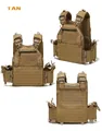 Dettaglio gilet tattico in nylon 1000D TAN con sistema MOLLE laser e fibbie a sgancio rapido - Stile a Sgancio Rapido Taglio Laser (Gilet TV002) / Sabbia