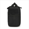 Taktische schwarze Gürteltasche aus Nylon mit Klettverschluss und Netzvordertasche - Schwarz