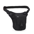 Waterproof black tactical thigh bag with adjustable straps for outdoor hiking and riding - Black