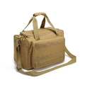Tactical outdoor shoulder bag in khaki oxford fabric with adjustable strap and molle system - Tan