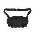Tactical black nylon waist bag with adjustable strap and multi-pocket functional design - Black
