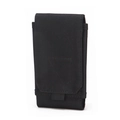 Vertical black MOLLE tactical cell phone pouch in durable water-resistant nylon - Black