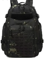Zaino tattico da trekking mimetico nero con sistema Molle e tessuto in nylon ad alta densità - 36-55L / Mimetico Nero CP