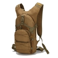 Tactical 45L outdoor backpack in khaki camo, featuring water-resistant fabric and buckle - Tan