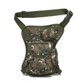 Army green digital camouflage tactical drop leg bag made of durable nylon with buckles - Jungle Digital Camouflage
