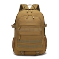 Tactical military backpack in coyote brown with MOLLE system for outdoor hiking and climbing - 20-35L / Tan