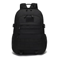 Schwarzer taktischer Wanderrucksack mit MOLLE-System und robustem Netzgewebe an der Seite - 35L / Schwarz