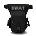 Tactical black military thigh bag with multi-pocket design for outdoor hiking and cycling - Black