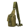 Tactical outdoor crossbody sling chest bag in army green durable nylon fabric - Army Green