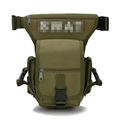 Army green tactical drop leg bag in durable nylon for outdoor hiking and motorcycling - Army Green