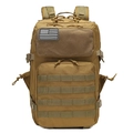 Zaino tattico kaki 45L con sistema Molle e patch bandiera USA per trekking e camping - 36-55L / Sabbia