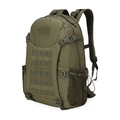 Détail d'un sac à dos tactique vert armée avec système Molle et sangles en nylon - 20-35L / Vert Armée