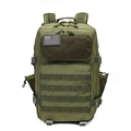 Zaino tattico verde oliva con sistema MOLLE e dettagli patch della bandiera USA - 45L / Verde Militare