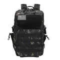 Zaino tattico outdoor in mimetica giungla scura con sistema MOLLE e patch bandiera USA - 45L / Multicam Nero