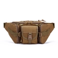Tactical waterproof outdoor waist bag in coyote tan with Molle system for men and women - Khaki