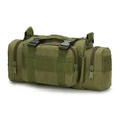 Army green tactical waist bag in durable nylon with multi-pocket utility design - One Size / Army Green