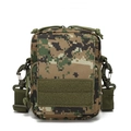 Outdoor tactical digital camouflage crossbody bag with durable fabric and velcro area - Digital Jungle Camouflage
