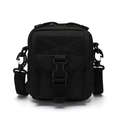Taktische schwarze Nylon EDC Hüfttasche mit Molle-System und verstellbarem Schultergurt - Schwarz