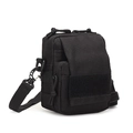 Tactical black nylon waist bag with MOLLE webbing system and adjustable shoulder strap - One Size / Black