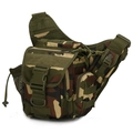 Tactical camouflage shoulder bag with MOLLE system for outdoor sports and hiking activities - Jungle Camouflage