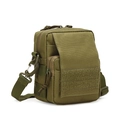 Tactical army green shoulder bag with MOLLE webbing and adjustable strap for hiking - One Size / Army Green