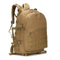 Khaki tactical backpack with MOLLE webbing for outdoor hiking and military training - Tan