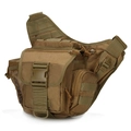 Bandolera táctica para exteriores en color marrón lobo con sistema de correas MOLLE - Arena