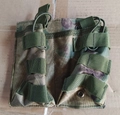 Tactical camouflage dual pouch for M4 magazines and MOLLE accessories with bungee cords - Double Pouch / Foliage Green
