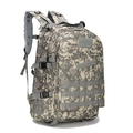 Macro detail of the 3D tactical backpack showing digital camouflage and MOLLE system - ACU Camouflage