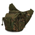 Tactical crossbody shoulder bag with woodland digital camo pattern for outdoor sports - Jungle Digital Camouflage