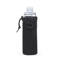 Funda táctica negra para botella de agua en oxford con cordón y anilla en D para exteriores - Negro