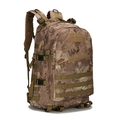 Detailed side view of 3D tactical backpack with Molle system and python camo pattern - Python Mud