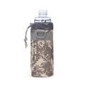 Digital camouflage insulated water bottle sleeve with drawstring and D-ring hook - ACU Camouflage