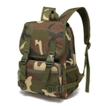 Détail latéral du sac à dos tactique camouflage avec poche filet et boucles réglables - Taille unique / Camouflage de Jungle