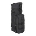 Tactical black nylon water bottle waist bag with MOLLE system and front zipper pocket - Black
