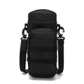 Tactical black nylon water bottle bag with Molle system and adjustable shoulder strap - One Size / Black