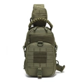 Taktische Oxford-Stoff Brusttasche in Armee-Grün mit MOLLE-System und Tragegriff oben - Armeegrün
