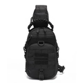 Wasserdichte taktische Brusttasche aus schwarzem Oxford-Stoff mit Molle-System und Griff - Schwarz