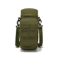 Tactical water bottle pouch in military olive green nylon with MOLLE system for hiking - One Size / Army Green