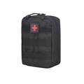 Taktische MOLLE Medizintasche aus schwarzem Nylon mit Rotkreuz-Patch auf Weiß - Schwarz