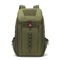 Zaino medico tattico verde militare con sistema MOLLE e toppa con croce rossa - Verde Militare